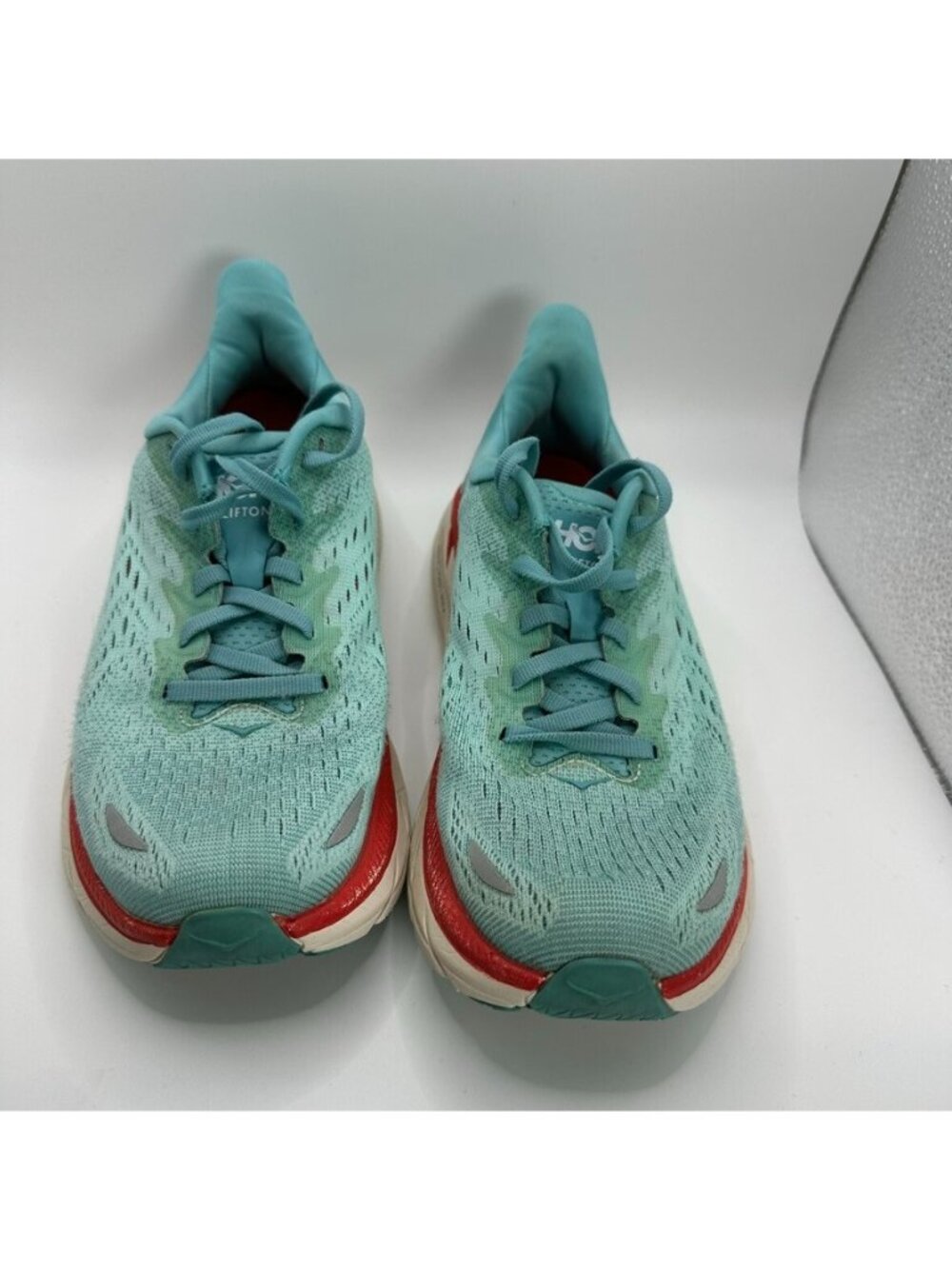 Hoka One One W Clifton 8 Shoes Womens Size 5.5B Blue Red Running Cushioned - Picture 3 of 9